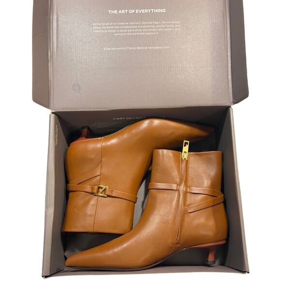 Franco Sarto L-Marnie Brown Leather Booties - US 7.5 - Picture 5 of 9